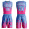 Custom Light Blue Pink-White Round Neck Sublimation Basketball Suit Jersey
