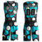 Custom Black Aqua-White Round Neck Sublimation Basketball Suit Jersey