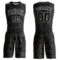 Custom Black Gold-White Round Neck Sublimation Basketball Suit Jersey