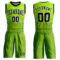 Custom Neon Green Black-White Round Neck Sublimation Basketball Suit Jersey