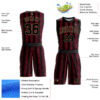 Custom Red Black-Old Gold Round Neck Sublimation Basketball Suit Jersey
