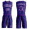 Custom Purple White Round Neck Sublimation Basketball Suit Jersey