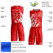 Custom Red White Round Neck Sublimation Basketball Suit Jersey