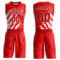 Custom Red White Round Neck Sublimation Basketball Suit Jersey