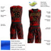 Custom Red Black-Old Gold Round Neck Sublimation Basketball Suit Jersey
