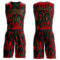 Custom Red Black-Old Gold Round Neck Sublimation Basketball Suit Jersey