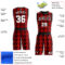 Custom Red White-Black Round Neck Sublimation Basketball Suit Jersey