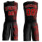 Custom Black Red-White Round Neck Sublimation Basketball Suit Jersey