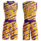 Custom Gold Purple-White Round Neck Sublimation Basketball Suit Jersey