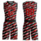 Custom Black Red-White Round Neck Sublimation Basketball Suit Jersey