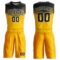 Custom Gold Black-White Round Neck Sublimation Basketball Suit Jersey