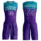 Custom Purple Teal-White Round Neck Sublimation Basketball Suit Jersey