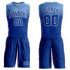 Custom Royal Light Blue-White Round Neck Sublimation Basketball Suit Jersey