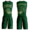 Custom Green Cream Round Neck Sublimation Basketball Suit Jersey