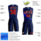 Custom Navy Red-White Round Neck Sublimation Basketball Suit Jersey