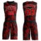 Custom Black Red-White Round Neck Sublimation Basketball Suit Jersey