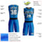 Custom Blue White-Black Animals Claws Round Neck Sublimation Basketball Suit Jersey