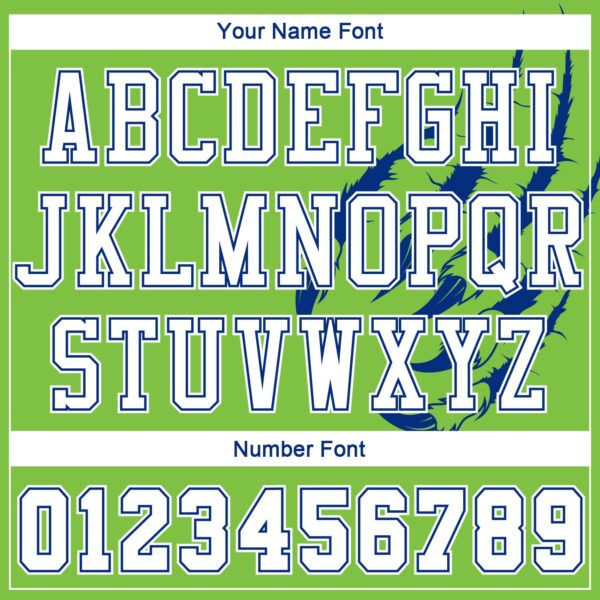 Custom Neon Green White-Royal Animals Claws Round Neck Sublimation Basketball Suit Jersey