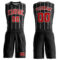 Custom Black Red-White Round Neck Sublimation Basketball Suit Jersey