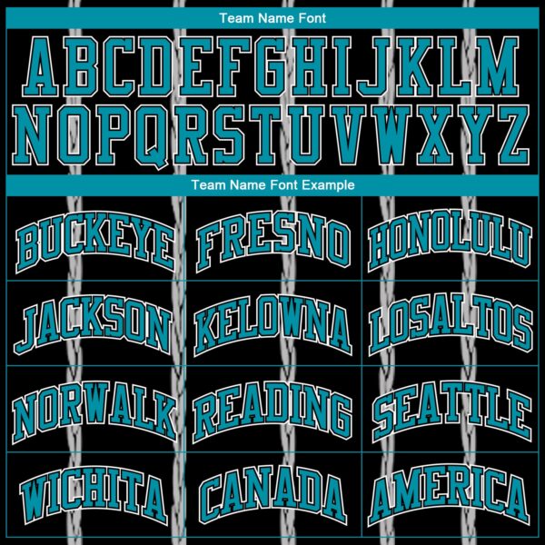 Custom Black Teal-White Round Neck Sublimation Basketball Suit Jersey