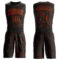 Custom Black Orange Round Neck Sublimation Basketball Suit Jersey