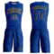 Custom Royal Gold Round Neck Sublimation Basketball Suit Jersey