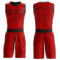 Custom Red Black Round Neck Sublimation Basketball Suit Jersey