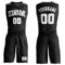 Custom Black White-Gray Triangle Shapes Round Neck Sublimation Basketball Suit Jersey