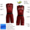 Custom Red Black-White Triangle Shapes Round Neck Sublimation Basketball Suit Jersey