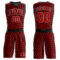 Custom Red Black-White Triangle Shapes Round Neck Sublimation Basketball Suit Jersey