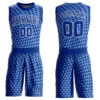 Custom Light Blue Royal-White Triangle Shapes Round Neck Sublimation Basketball Suit Jersey