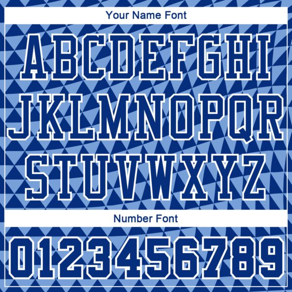 Custom Light Blue Royal-White Triangle Shapes Round Neck Sublimation Basketball Suit Jersey