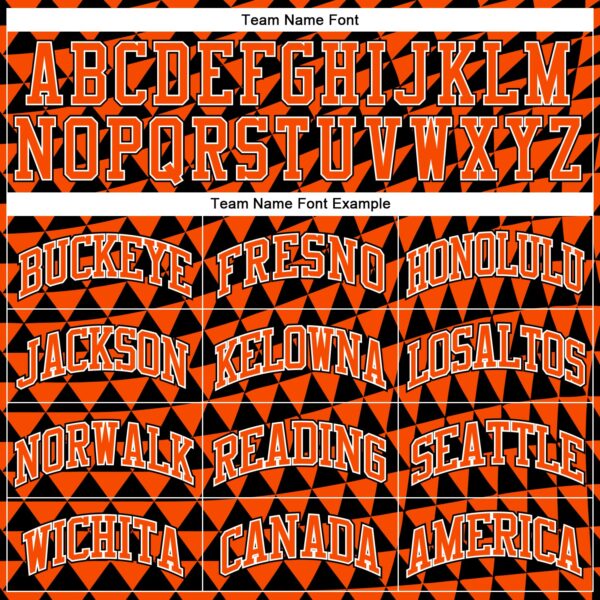 Custom Orange White-Black Triangle Shapes Round Neck Sublimation Basketball Suit Jersey