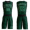 Custom Kelly Green White-Black Triangle Shapes Round Neck Sublimation Basketball Suit Jersey