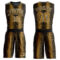 Custom Black Old Gold-White Animal Fur Print Round Neck Sublimation Basketball Suit Jersey