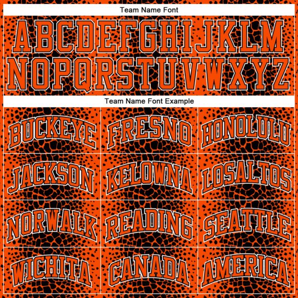 Custom Black Orange-White Animal Fur Print Round Neck Sublimation Basketball Suit Jersey