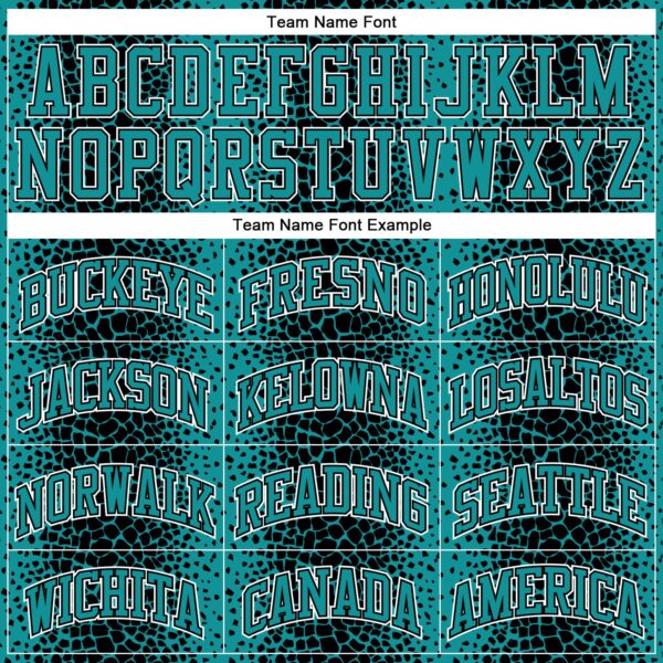 Custom Black Teal-White Animal Fur Print Round Neck Sublimation Basketball Suit Jersey