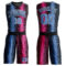 Custom Black Light Blue-Pink Animal Fur Print Round Neck Sublimation Basketball Suit Jersey