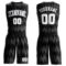 Custom Black White-Light Gray Round Neck Sublimation Basketball Suit Jersey