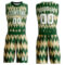 Custom Green White-Cream Round Neck Sublimation Basketball Suit Jersey