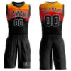 Custom Black Gold-Red Round Neck Sublimation Basketball Suit Jersey