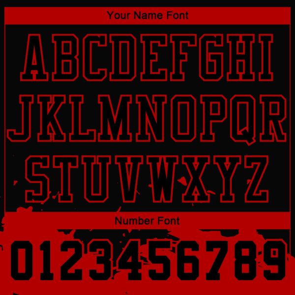 Custom Black Red Color Splash Round Neck Sublimation Basketball Suit Jersey