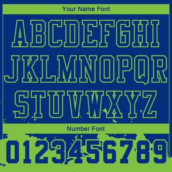 Custom Royal Neon Green Color Splash Round Neck Sublimation Basketball Suit Jersey