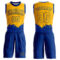 Custom Gold Royal Color Splash Round Neck Sublimation Basketball Suit Jersey