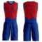 Custom Red Royal Color Splash Round Neck Sublimation Basketball Suit Jersey
