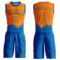 Custom Bay Orange Blue Color Splash Round Neck Sublimation Basketball Suit Jersey