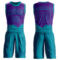 Custom Purple Teal Color Splash Round Neck Sublimation Basketball Suit Jersey