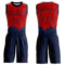 Custom Red Navy Color Splash Round Neck Sublimation Basketball Suit Jersey