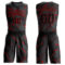 Custom Black Red Bright Lines Round Neck Sublimation Basketball Suit Jersey