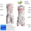 Custom White Red Bright Lines Round Neck Sublimation Basketball Suit Jersey